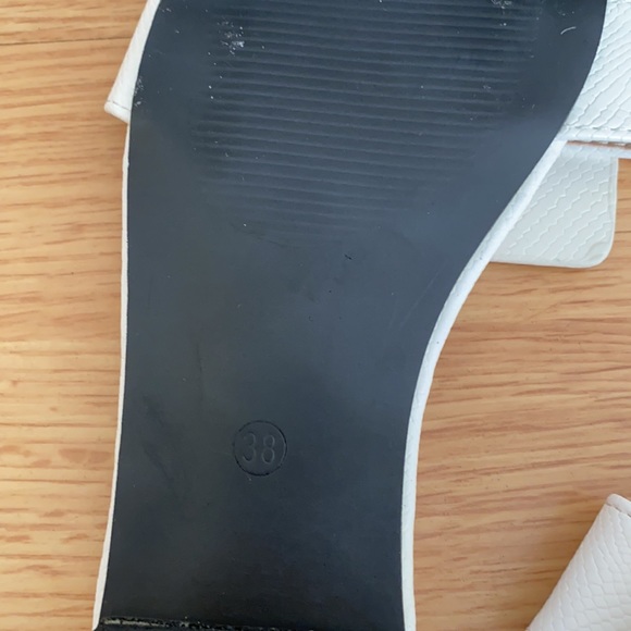 White Leather Sandals, Size 38 (Size 8) - Picture 2 of 2